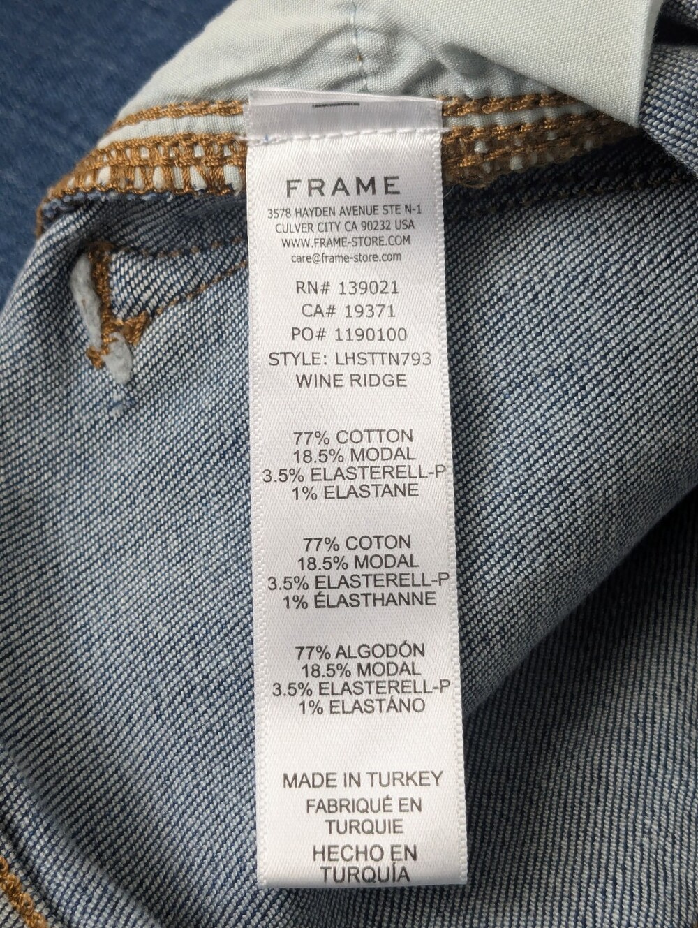 FRAME Denim Medium Blue "Le High Straight" Stretch Ankle Jeans Size 25 - Picture 8 of 10